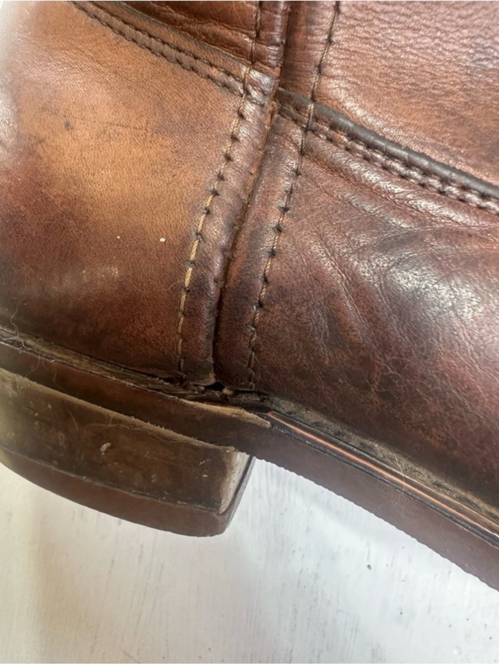 Vintage 1990’s Brown Leather Western Biltrite Sole Cowboy Ranch Boots Men 8D - Picture 8 of 16